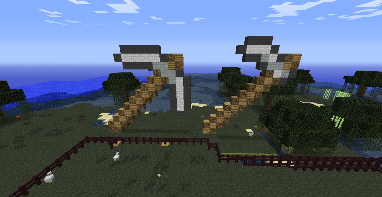 pickaxe and hoe
